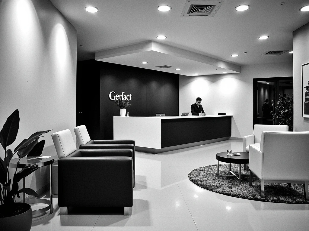 Recepción de oficina limpia